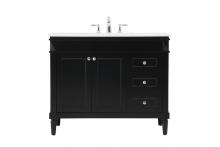 Elegant VF31842BK - 42 Inch Single Bathroom Vanity in Black