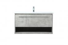 Elegant VF43536MCG - 36 Inch Single Bathroom Vanity in Concrete Grey