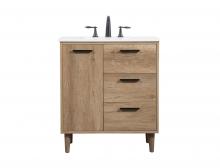 Elegant VF47030NT - 30 Inch Single Bathroom Vanity in Natural Oak