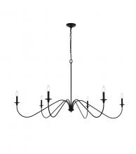 Elegant LD5056D60MB - Rohan 60 Inch Chandelier in Matte Black