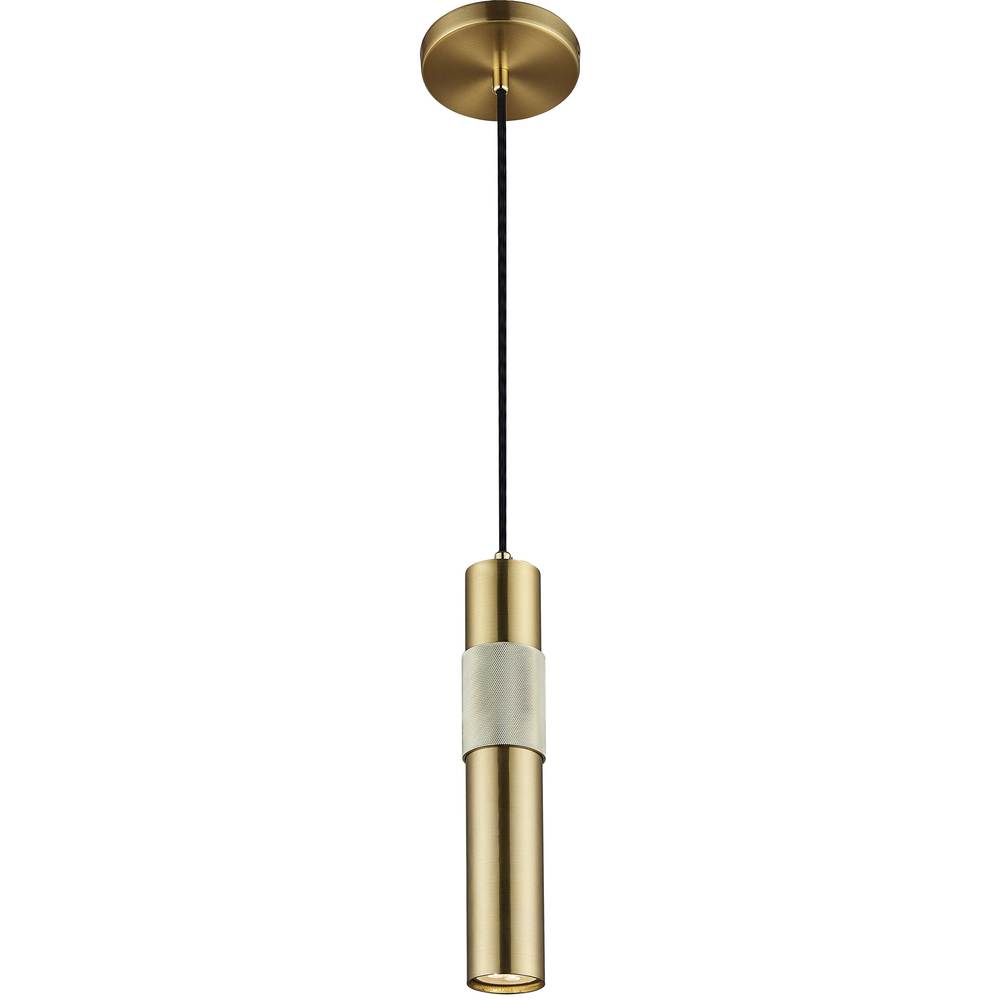 1 Light Halogen Pendant Aged Brass