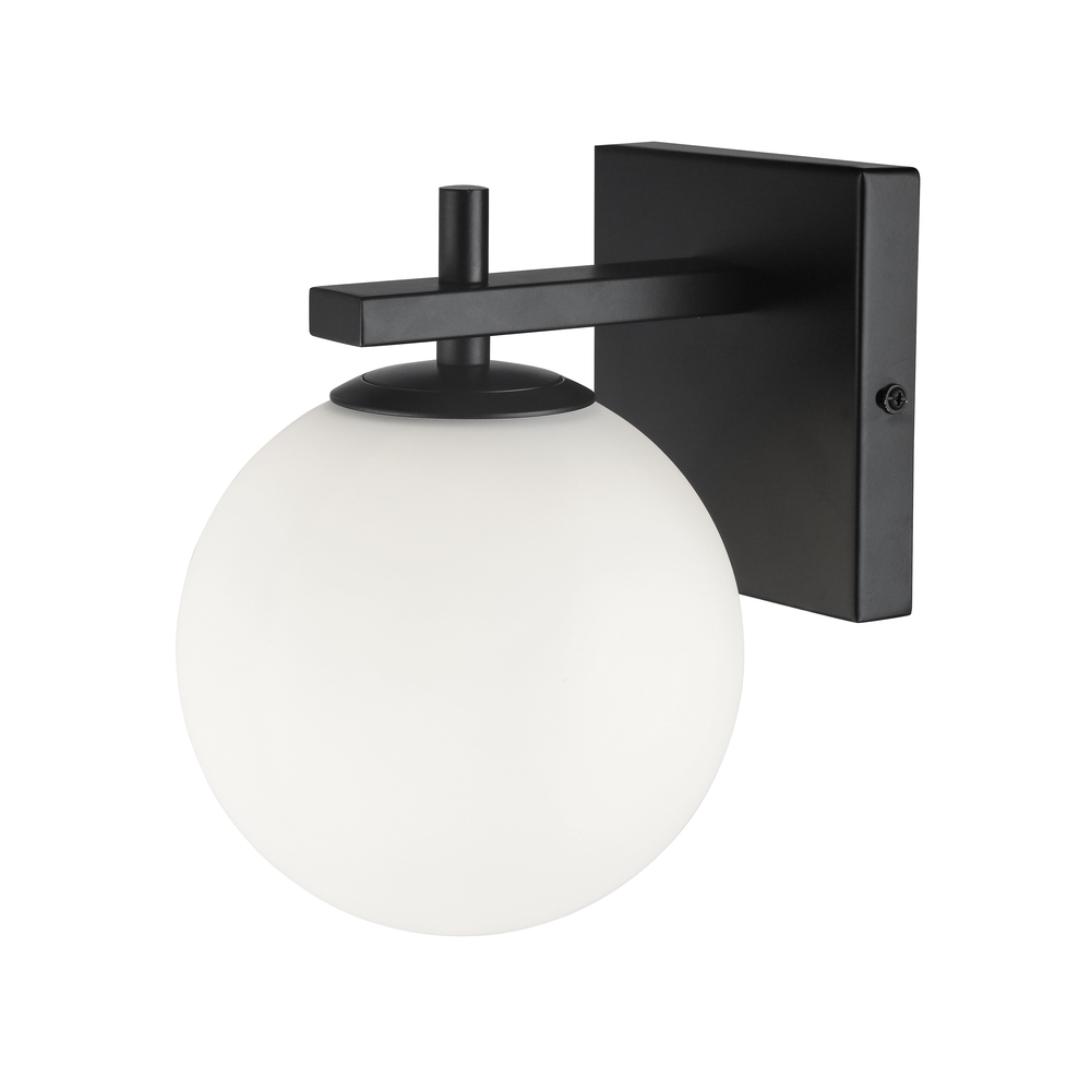 1 Light Halogen Wall Sconce, Matte Black