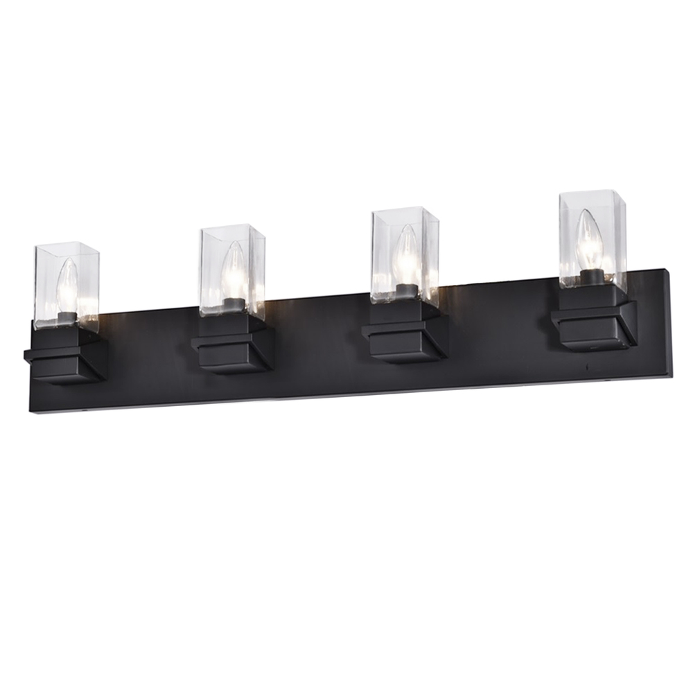 4LT Incandescent Vanity, MB w/ CLR Glass