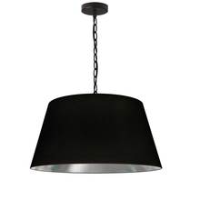 Dainolite BRY-M-BK-697 - 1 Light Brynn Medium Pendant, Black/Silver Shade, Black