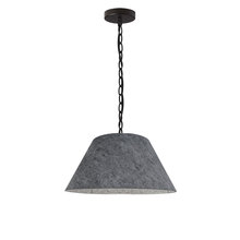 Dainolite BRY-S-BK-500 - 1 Light Small Brynn Black Pendant w/ Grey Felt