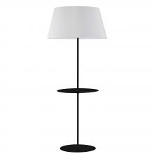 Dainolite GTC-R641F-MB-WH - 1 Light Incandescent Round Base Floor with Shelf Matte Black with White Shade