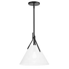 Dainolite NIC-101P-MB - 1 Light Incandescent Pendant, Matte Black with Opal Glass