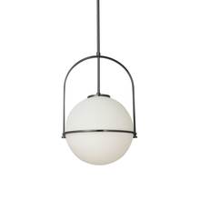 Dainolite PAO-121P-MB - 1 Light Incandescent Pendant, Matte Black with White Opal Glass