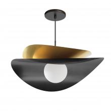 Dainolite PVN-2015LEDP-MB-AGB - 15W Pendant in Matte Black & Aged Brass