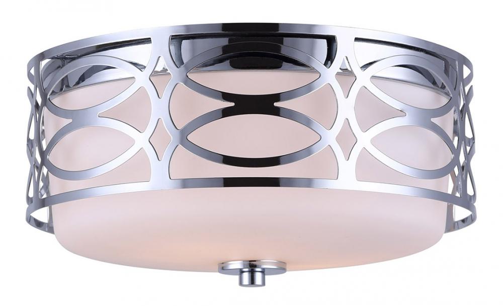 Drake 2 Light Flush Mount, Chrome Finish