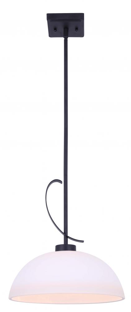 MACK, IPL1077A01BK -G-, MBK Color, 1 Lt Rod Pendant, Flat Opal Glass, 100W Type A