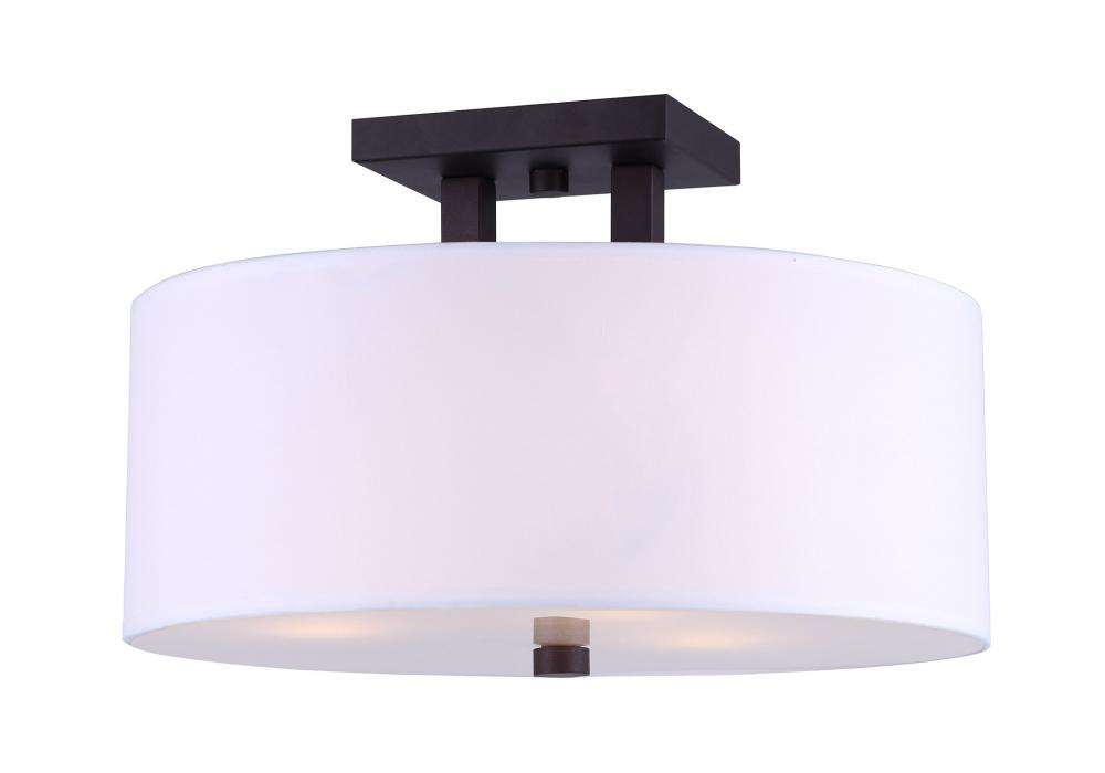 River 3 Light Semi Flush, Bronze Finish