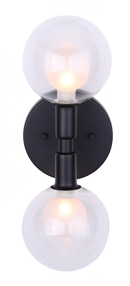 Healey 2 Light Sconce, Black Finish