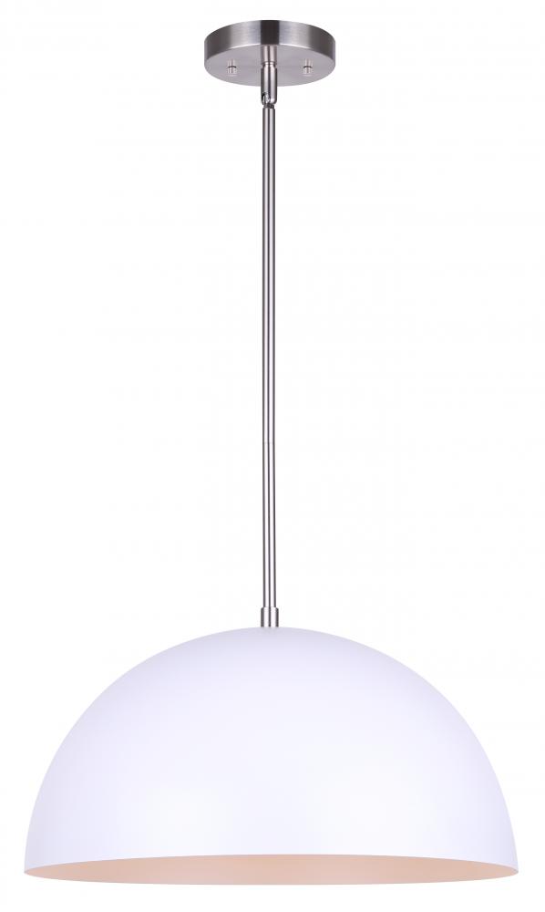 Sadie 1 Light Pendant, Nickel Finish