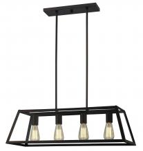 Canarm ICH480A04ORB30 - Flynn, 4 Lt Rod Chandelier, Clear Glass, 100W Type A, 30" x (15 1/2" - 57 1/2")