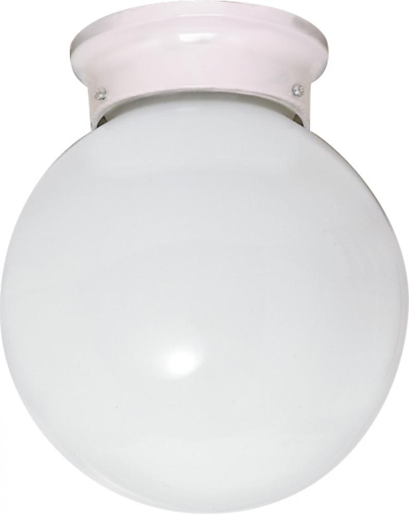 1 Light - 6" - Ceiling Fixture - White Ball; Color retail packaging