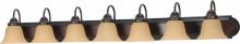 Nuvo 60/1268 - Ballerina - 7 Light 48" Vanity with Champagne Linen Washed Glass - Mahogany Bronze Finish