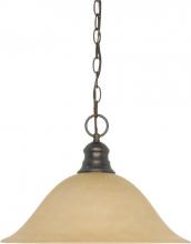 Nuvo 60/1276 - 1 Light - 16" Pendant with Champagne Linen Washed Glass - Mahogany Bronze Finish