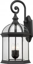 Nuvo 60/4969 - Boxwood - 3 Light 26" Wall Lantern with Clear Beveled Glass - Textured Black Finish