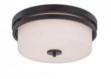 Nuvo 60/5307 - Parallel - 3 Light Flush with Etched Opal Glass - Aged Bronze Finish