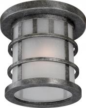 Nuvo 60/5636 - 2-Light Outdoor Flush Mounted Fixture in Aged Silver Finish with Frosted Seed Glass