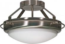 Nuvo 60/609 - Polaris - 2 Light Semi-Flush with Satin Frosted Glass - Brushed Nickel Finish