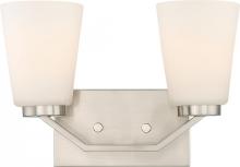 Nuvo 60/6242 - Nome - 2 Light Vanity with Satin White Glass - Brushed Nickel Finish