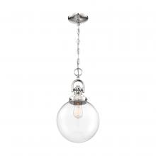 Nuvo 60/6672 - Skyloft -1 Light Pendant - with Clear Glass - Polished Nickel Finish
