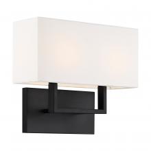 Nuvo 60/6719 - Tribeca - 2 Light Vanity -with White Linen Shade Aged Bronze Finish