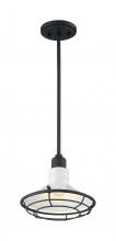 Nuvo 60/7053 - Blue Harbor - 1 Light Pendant with- Gloss White and Black Accents Finish