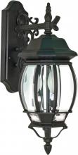 Nuvo 60/893 - Central Park - 3 Light 22" Wall Lantern with Clear Beveled Glass - Textured Black Finish