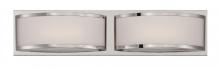 Nuvo 62/312 - Mercer - (2) LED Wall Sconce with Frosted Glass - Polished Nickel Finish