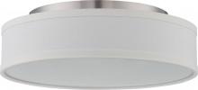 Nuvo 62/524 - Heather - LED Flush with White Linen Shade - Brushed Nickel Finish