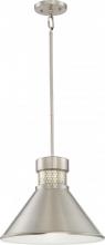 Nuvo 62/852 - Doral - Large LED Pendant - Brushed Nickel Finish with White Accents