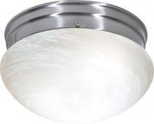 Nuvo SF76/674 - 2 Light - 10" Flush with Alabaster Glass - Brushed Nickel Finish