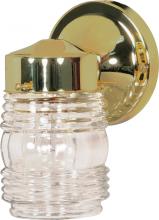 Nuvo SF77/996 - 1 Light - 6" Mason Jar with Clear Glass - Polished Brass Finish