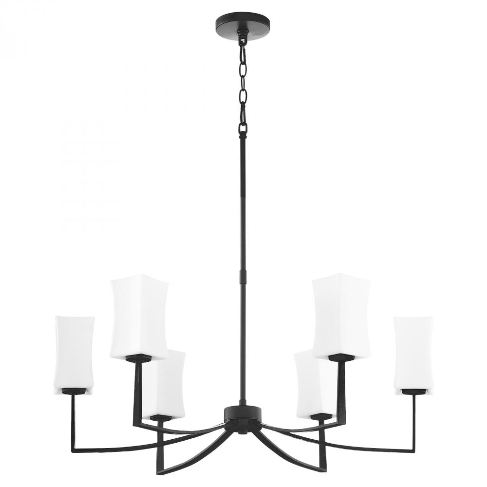 Ayala 8 Light Chandelier, Matte Black