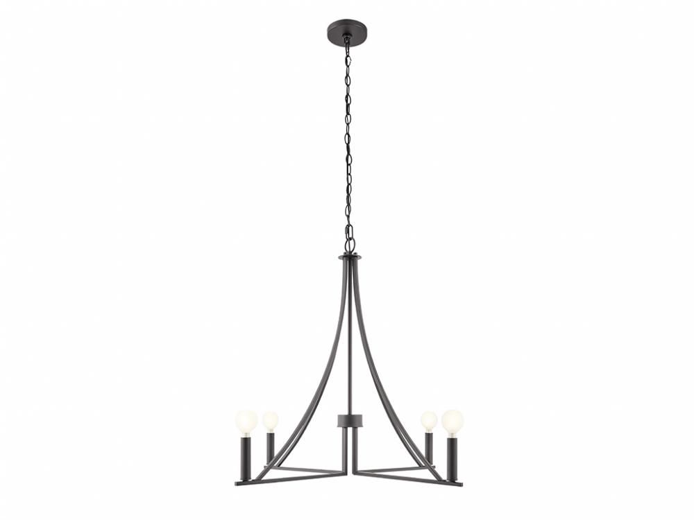 4-Light Chandelier in Matte Black