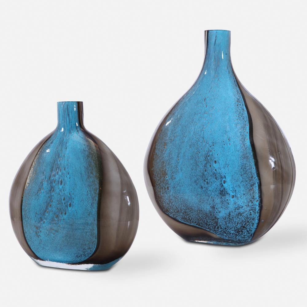 Adrie Art Glass Vases, S/2