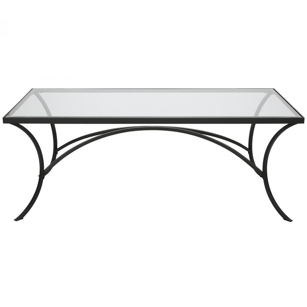 Uttermost Alayna Black Metal & Glass Coffee Table