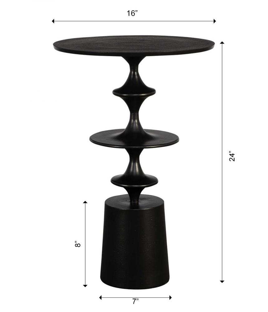 Uttermost Flight Textured Black Accent Table