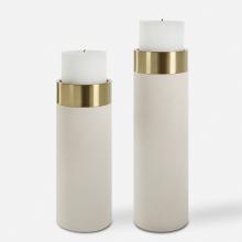 Uttermost 18100 - Uttermost Wessex White Pillar Candleholders Set Of 2