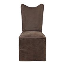 Uttermost 23469-2 - Uttermost Delroy Armless Chairs, Chocolate, Set Of 2