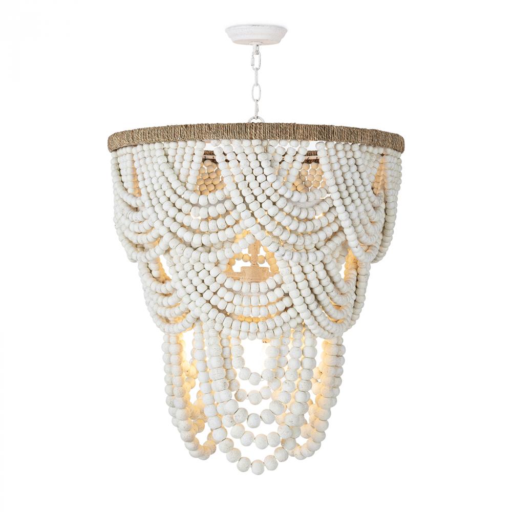 Regina Andrew Lorelei Wood Bead Chandelier (Whit