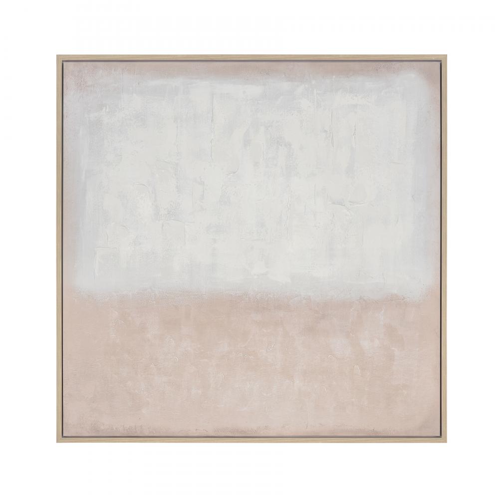 White Colorfield Abstract Framed Wall Art