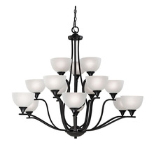 ELK Home 2115CH/10 - Thomas - Bristol Lane 15-Light Chandelier in Oil Rubbed Bronze with White Glass