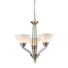ELK Home 2453CH/20 - Thomas - Tribecca 3-Light Chandelier in Brushed Nickel with White Glass