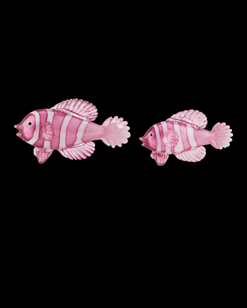 Rialto Magenta Glass Fish Set