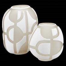 Currey 1200-0814 - Art Decortif White Vase Set of